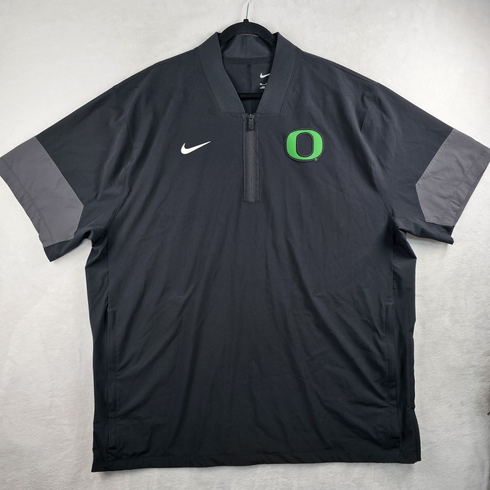 Nike Performanc Oregon Ducks Jacket Mens XXL Coach Sideline 1/4 Zip Short Sleeve